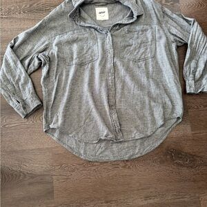 Aerie Gray Striped Shirt